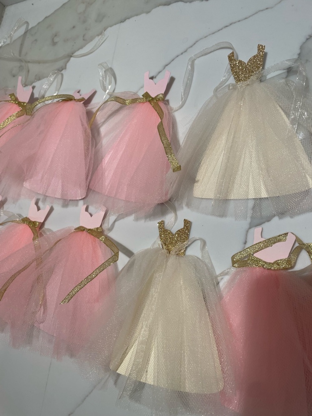 Pink and ivory Tulle Dress Garlands
